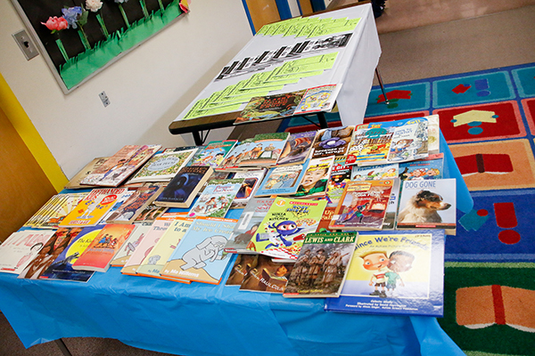 A selection of books on a table