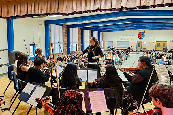 View from the back of the middle school band on stage